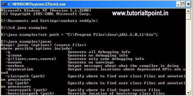 How to set path in Java ~ TUTORIALTPOINT- Java Tutorial, C Tutorial ...