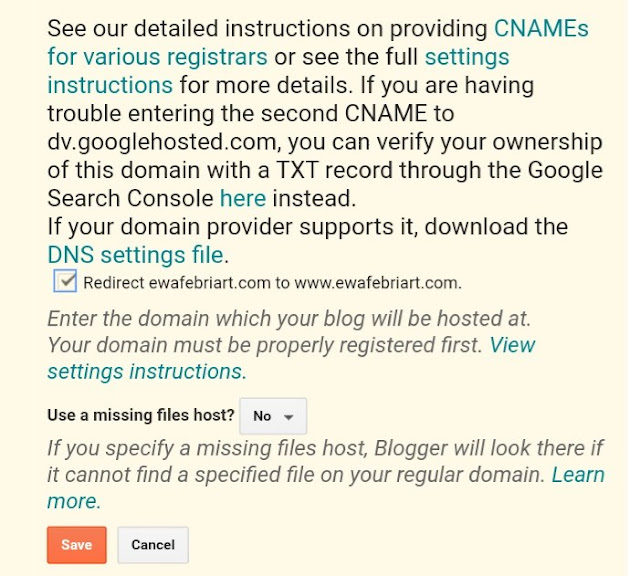 setting domain blogspot
