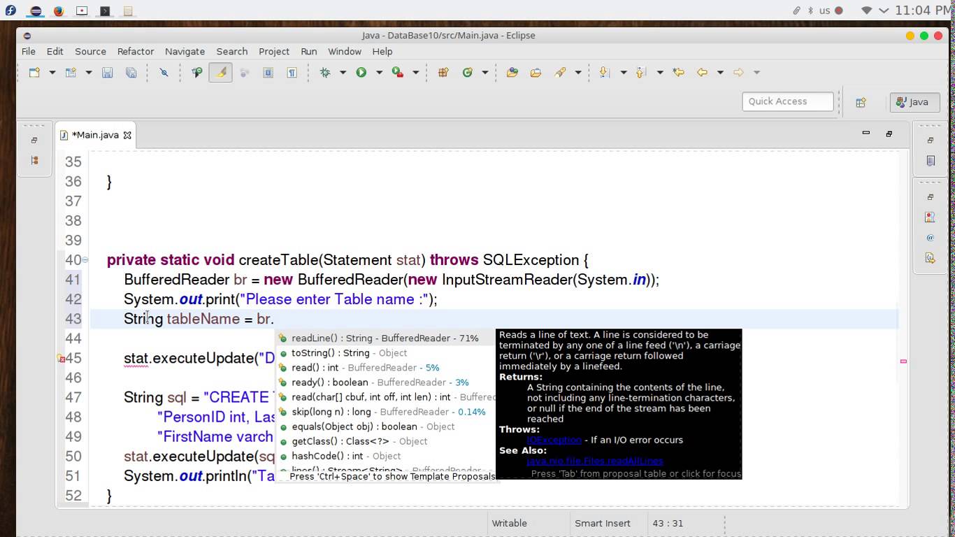 30 JAVA JDBC DataBases Create table كورسات بالعربي
