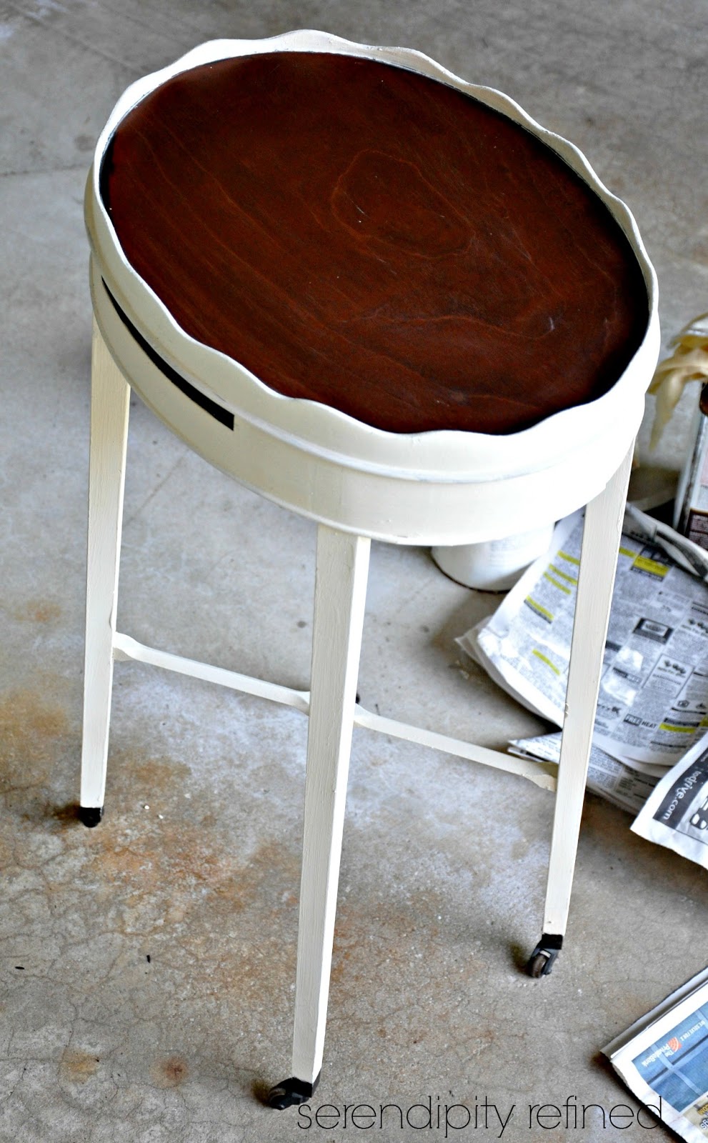 White Spray Painted Metal Patio Furniture  - Serendipity Refined Blog