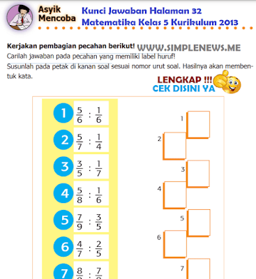 Kunci Jawaban Halaman 32 Matematika Kelas 5 Kurikulum 2013 www.simplenews.me