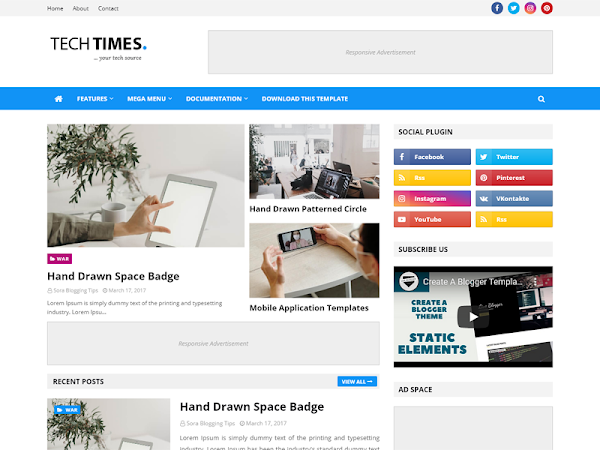 TechTimes Free Blogger Template