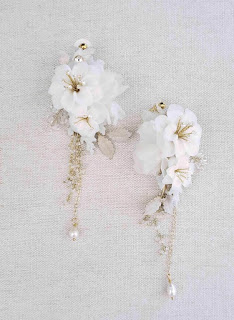 White floral earrings