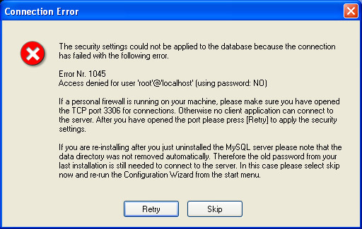 Error 1045 access denied for user. Could not connect. MYSQL Error!. Ошибка 1130. Ошибки в author connect ошибка.