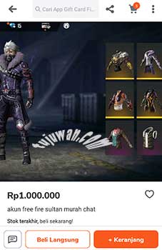 Cara beli akun FF sultan Free Fire secara online