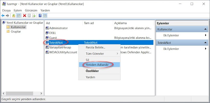 Windows 11 Kullanıcı Adı Değiştirme
