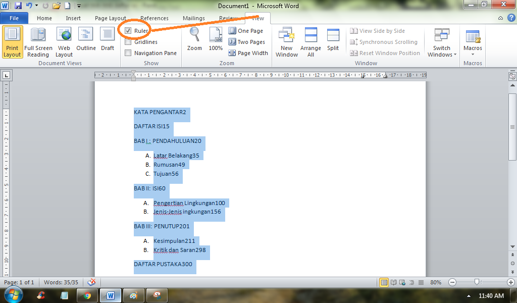 Cara Mudah Membuat Daftar Isi Dengan Titik Titik Yang Rapi Di Microsoft Word