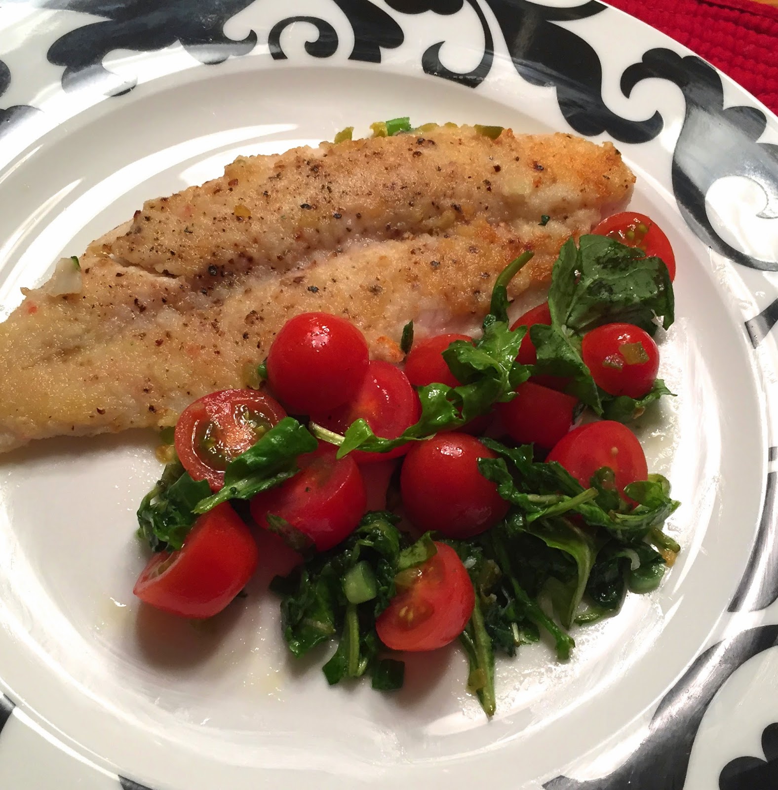 Points In My Life PanFried Fish with Wilted Arugula Salad