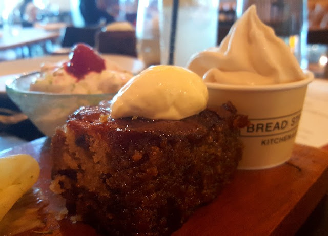 sticky toffee cake bread butter ice cream