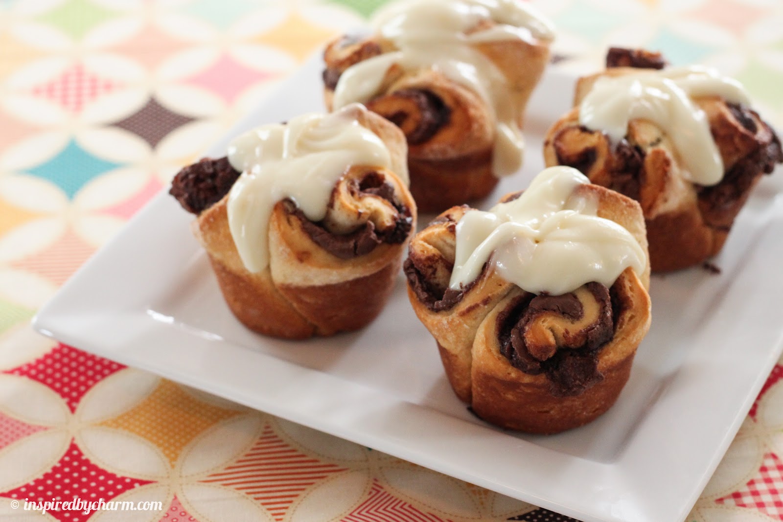 Nutella Rolls with Cream Cheese Icing