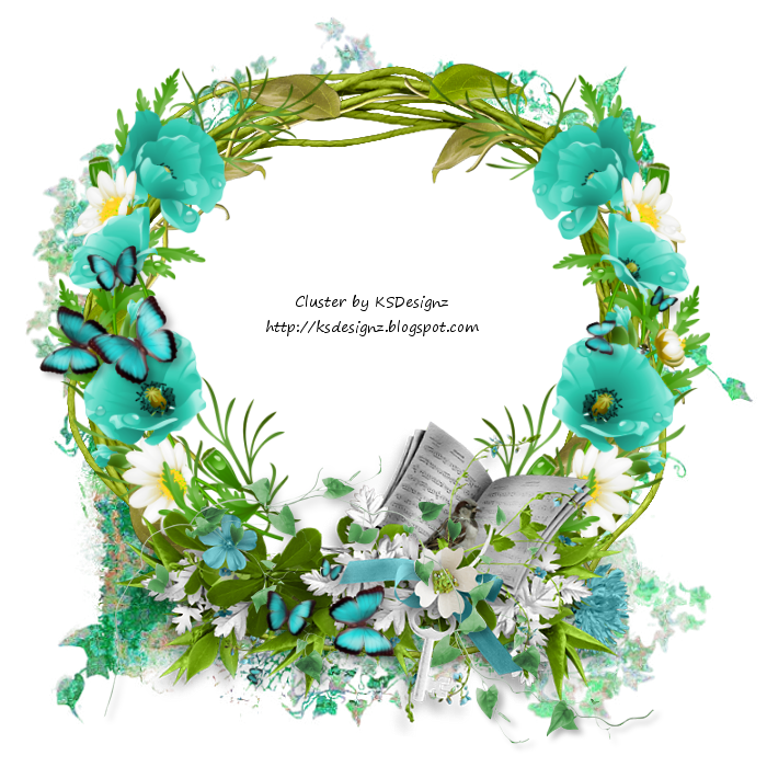 KSDesignz: FTU Cluster - Butterfly Teal