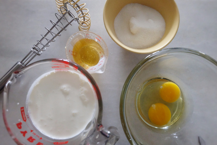 ingredients prepped for buttermilk ice cream