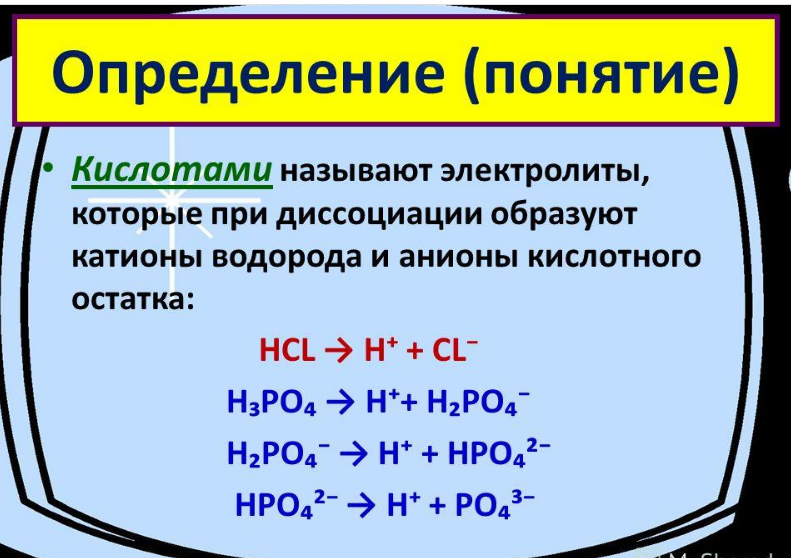Электролитические свойства кислот