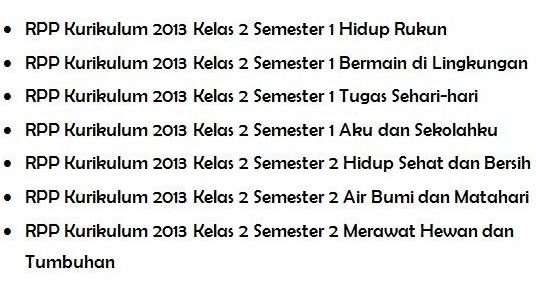 Rpp Kelas 2 Sd Mi Kurikulum 2013 Revisi Terbaru Sekolahdasar Net