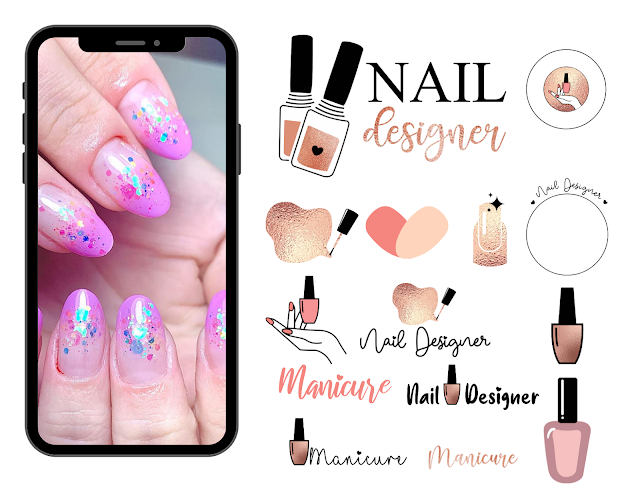 logotipo nail designer manicure no celular em 5 minutos