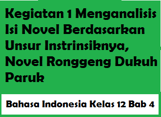 Kegiatan 1 Menganalisis Isi Novel Berdasarkan Unsur Instrinsiknya Novel Ronggeng Dukuh Paruk Operator Sekolah