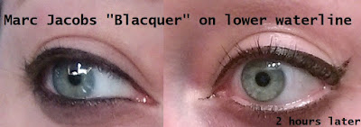 Marc Jacobs BLACQUER gel crayon liner on lower eye rim waterline faded