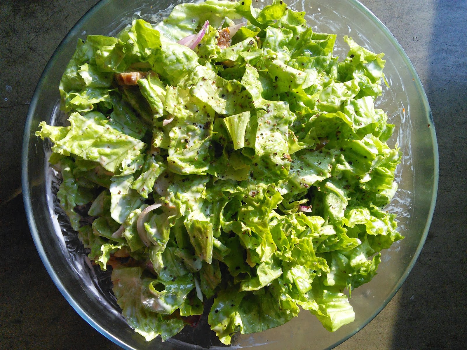 My Basic Kitchen Fresh lettuce salad with teriyaki chicken