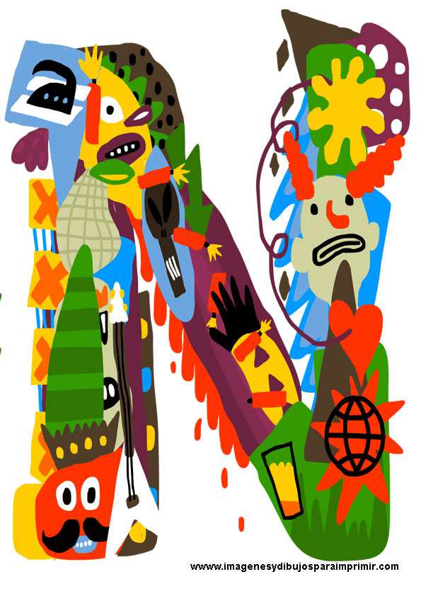 Imprimir letras para decorar-Colorear dibujos,letras, Actividades