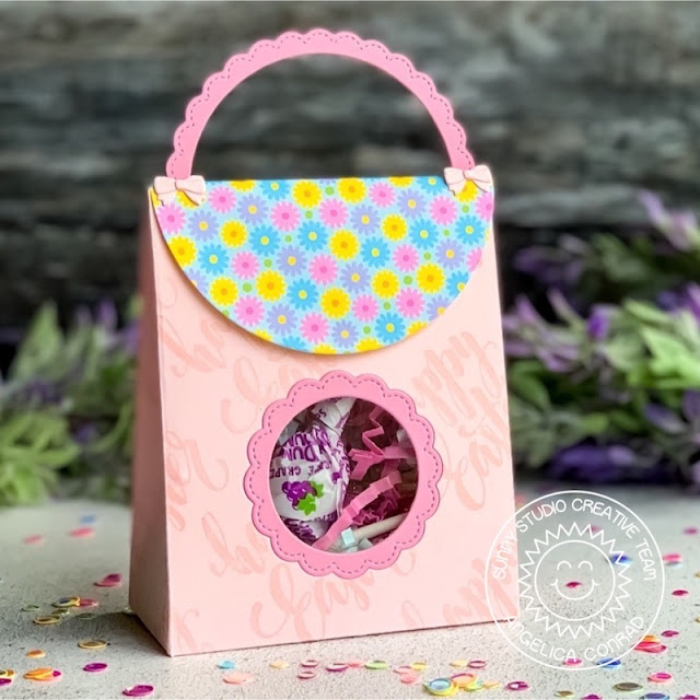 Sunny Studio Stamps: Chickie Baby Fancy Frame Dies Sweet Treat Bag Dies Treat Bag by Angelica Conrad Sunny Studio Stamps: Chickie Baby Fancy Frame Dies Sweet Treat Bag Dies Treat Bag by Angelica Conrad