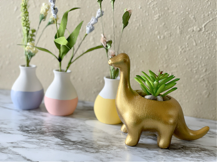 5 Little Monsters Mini Painted Vases and Planters