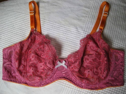 Hot Pink and Orange Flower Lace Bra Making Fabric and 9 Lace Kit -  Porcelynne Lingerie Supplies