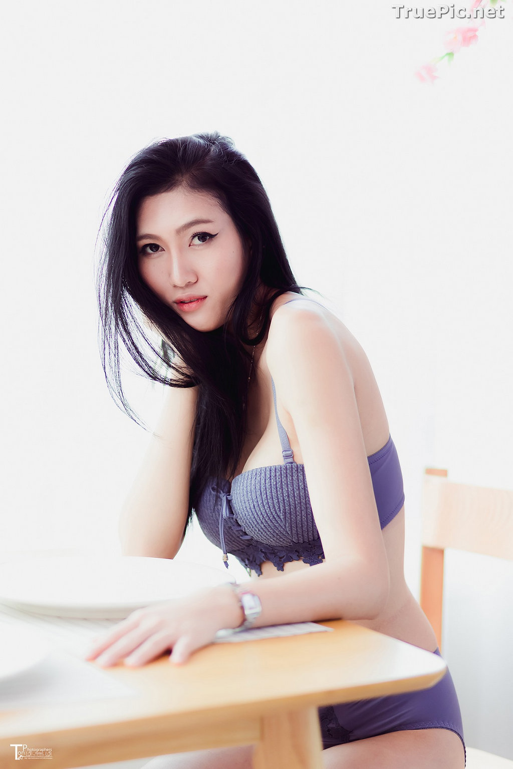 Image Thailand Model - Sawinee Boonbunlu - Sexy Blue Purple Lingerie - TruePic.net - Picture-19