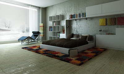 diseño de dormitorio elegante moderno
