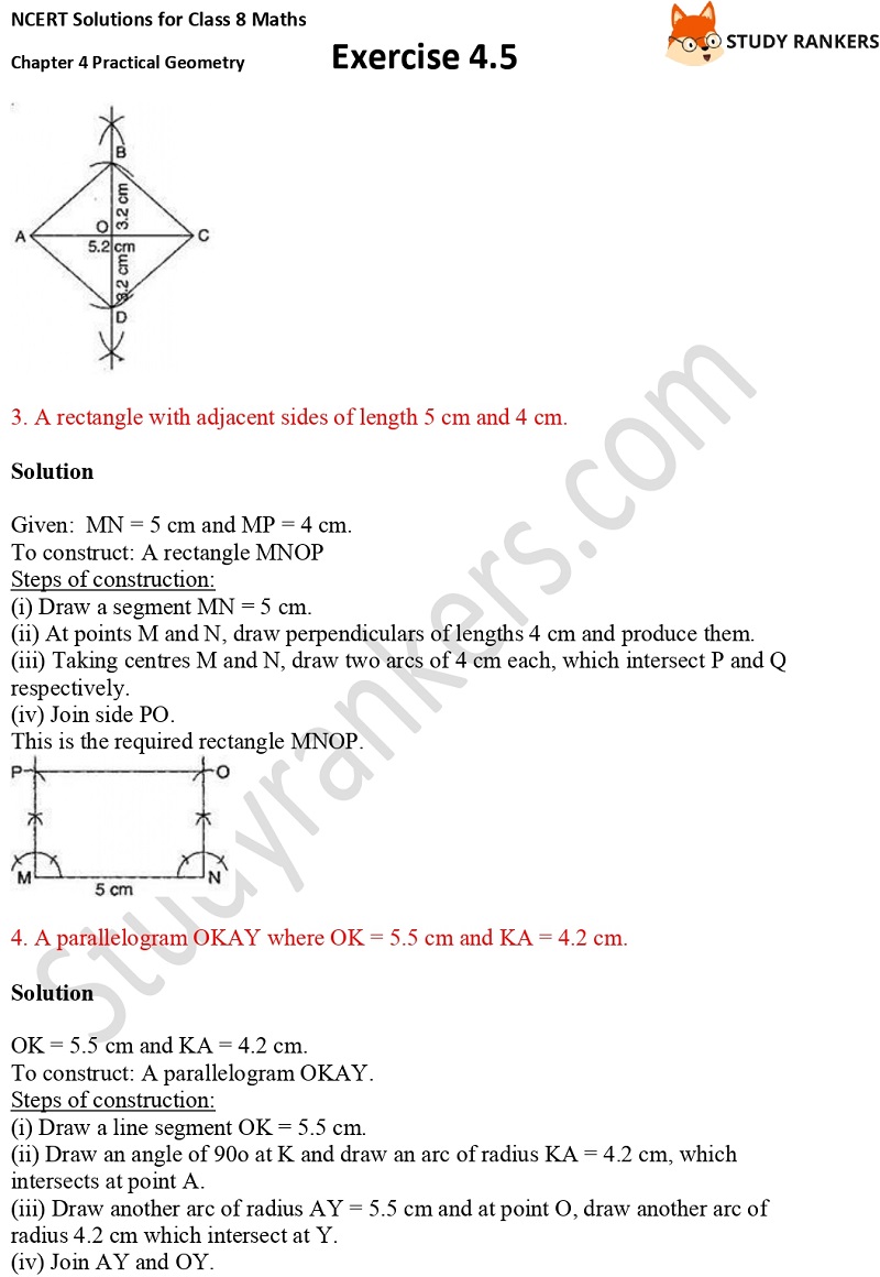 NCERT Solutions for Class 8 Maths Ch 4 Practical Geometry Exercise 4.5 2 NCERT Solutions for Class 8 Maths Ch 4 Practical Geometry Exercise 4.5 2