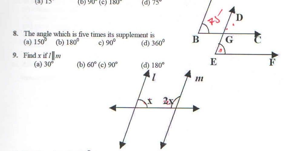 Lines and angles worksheet part 2
