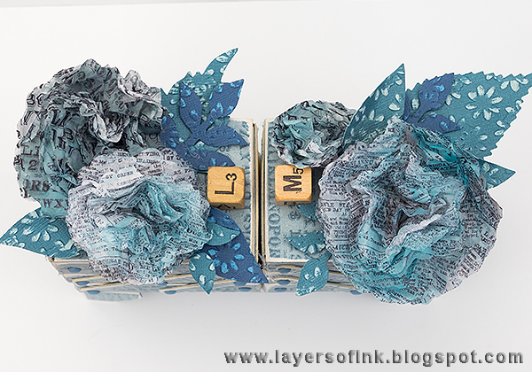Layers of ink - Alphabet Sewing Box Tutorial by Anna-Karin, with Sizzix dies by Eileen Hull and Tim holtz stamps