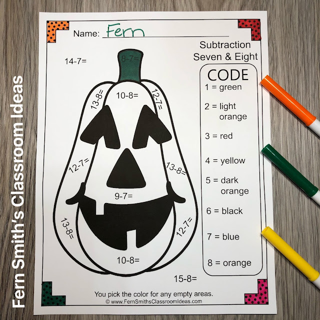 Grab These Adorable Halloween Color By Number Addition, Subtraction, Multiplication, & Division Bundle For Your Classroom Today!