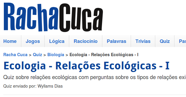 EMEF Experimental de Vitória - UFES: QUIZ - Relações Ecológicas