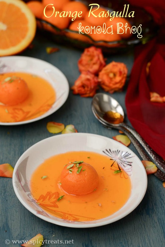 Spicy Treats Komola Bhog Recipe Orange Rasgulla Recipe Orange