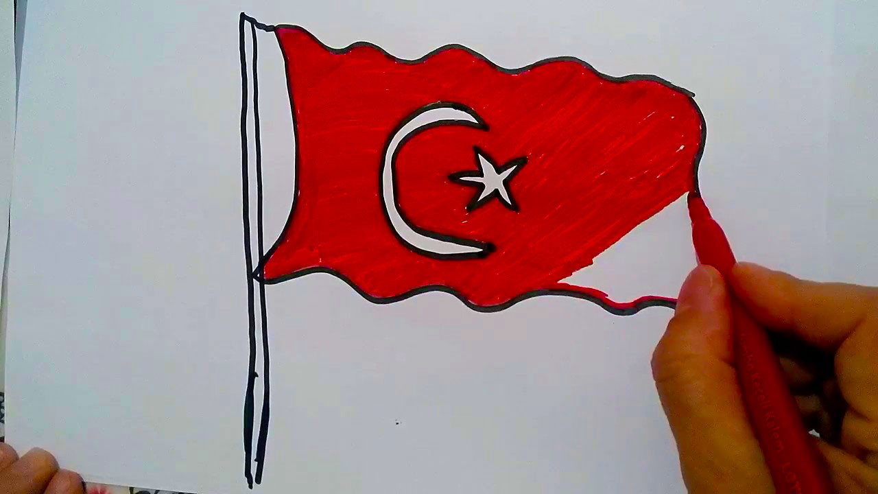 turk bayragi resimi cizme yarismasindaki gorseller 2