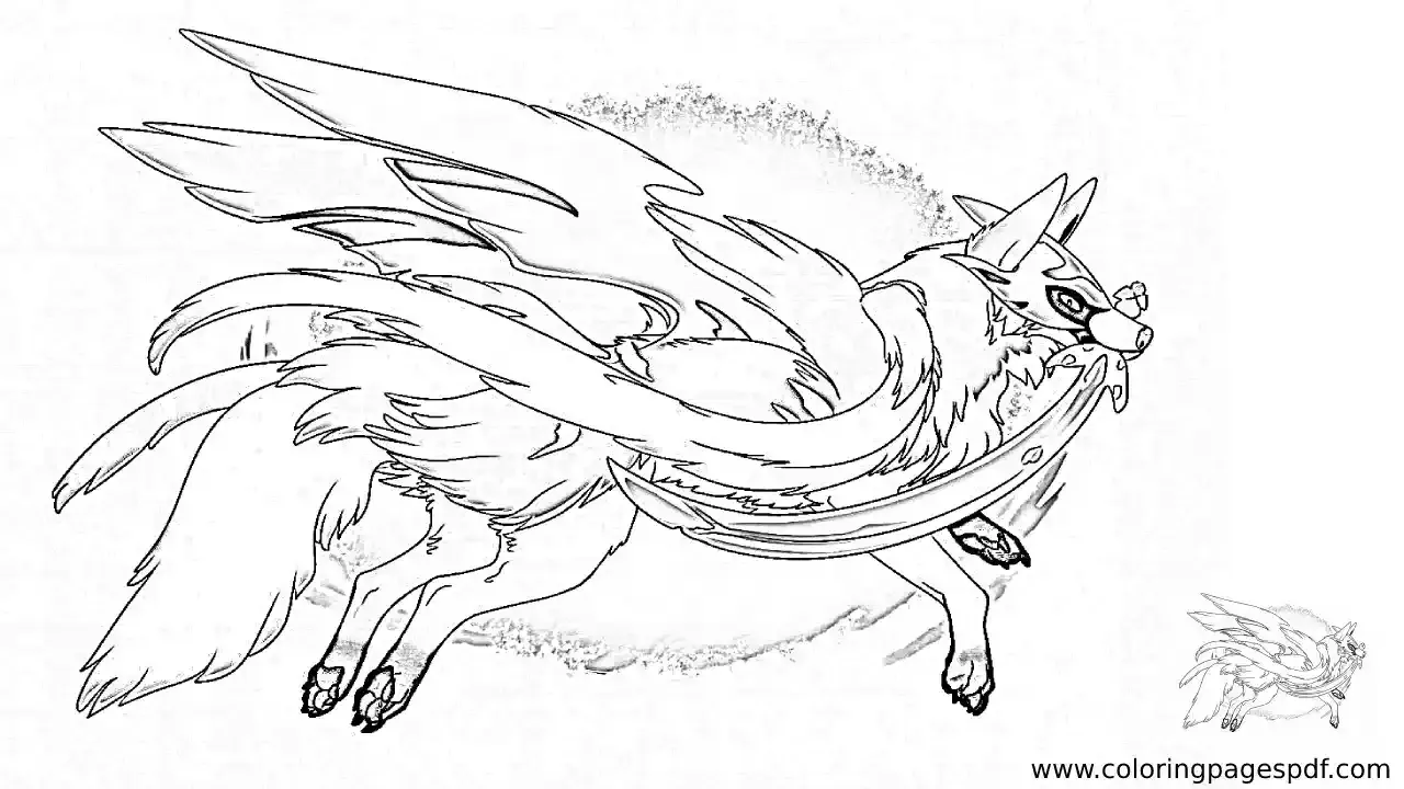Coloring Page Of A Curved Crowned Sword Zacian