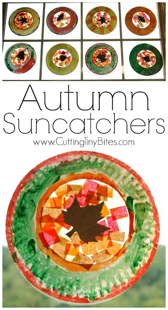 Beautiful suncatcher leaf craft for fall. Perfect for preschoolers or elementary children.