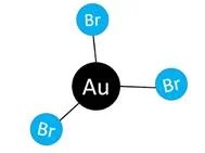 nomenclatura de las sales - Representación de la molécula de AuBr3 - sales haloideas - sdce.es