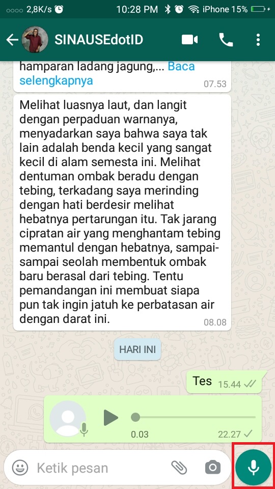 Cara Mendengarkan Ulang Voice Note di WA 1