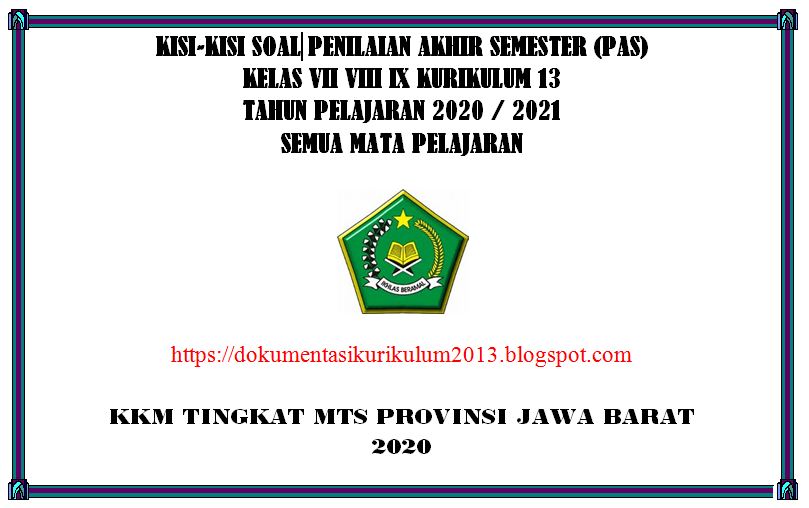 Kisikisi PAS Kelas 8 IPA Inggris Semester 1 Tahun 2020