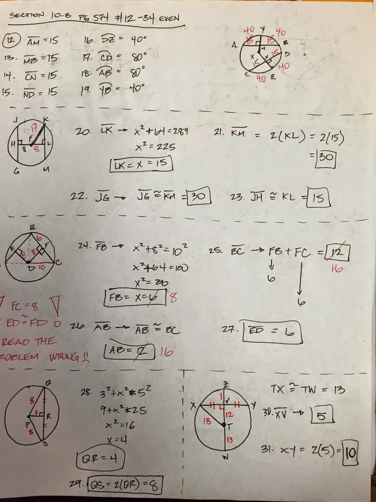 Honors Geometry Vintage High School Section 10 3 Arcs And Chords