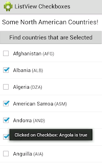 Android ListView Checkbox Example