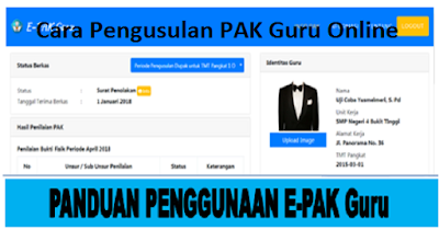 Tata Cara Pengusulan Penilaian Angka Kredit (PAK) Guru Online Terbaru