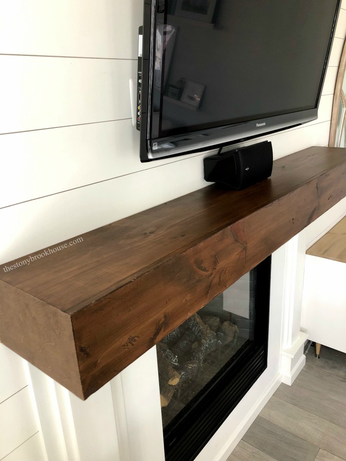 How To DIY & Distress A Faux Wood Beam Mantel The Stonybrook House