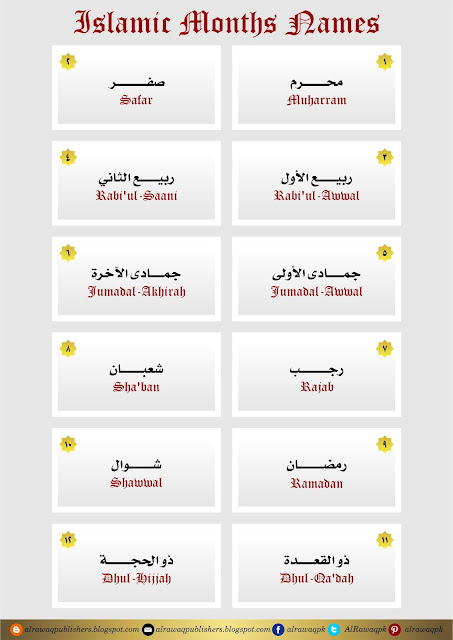 Islamic Months Names Vector Al Rawaq Publishers Distributors