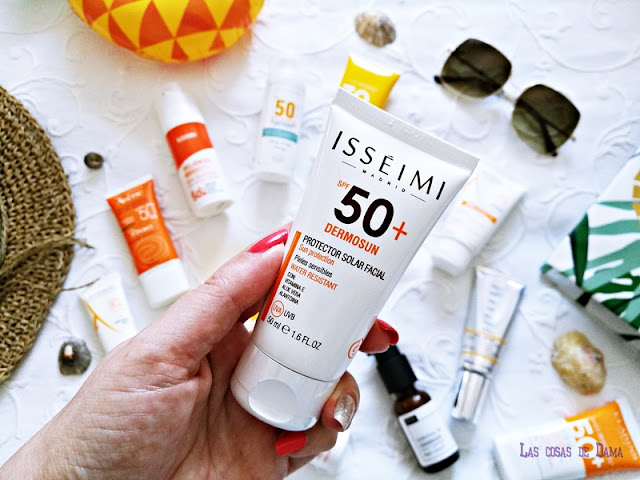 Isséimi Dermosun SPF50+ Protección Solar Facial antiaging antienvejecimiento sunprotect beauty salud belleza antiedad manchas