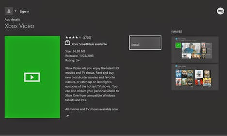 video application on Xbox