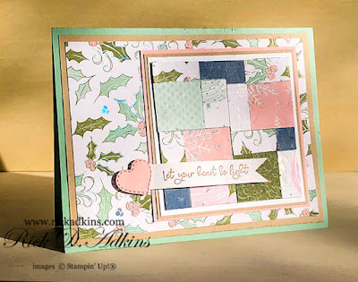 Find out how to take nine squares of DSP and create this fun patchwork design called the Disappearing Nine Patch.