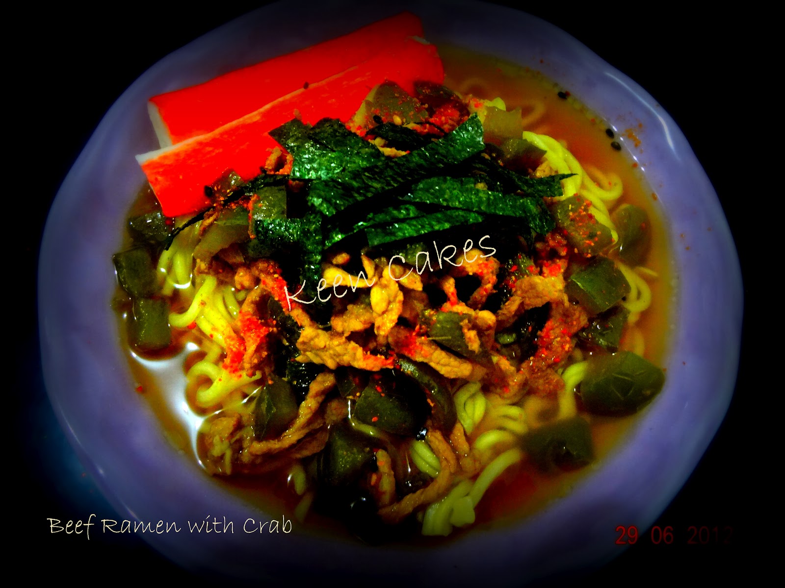 Keen Cakes Beef Ramen With Crab