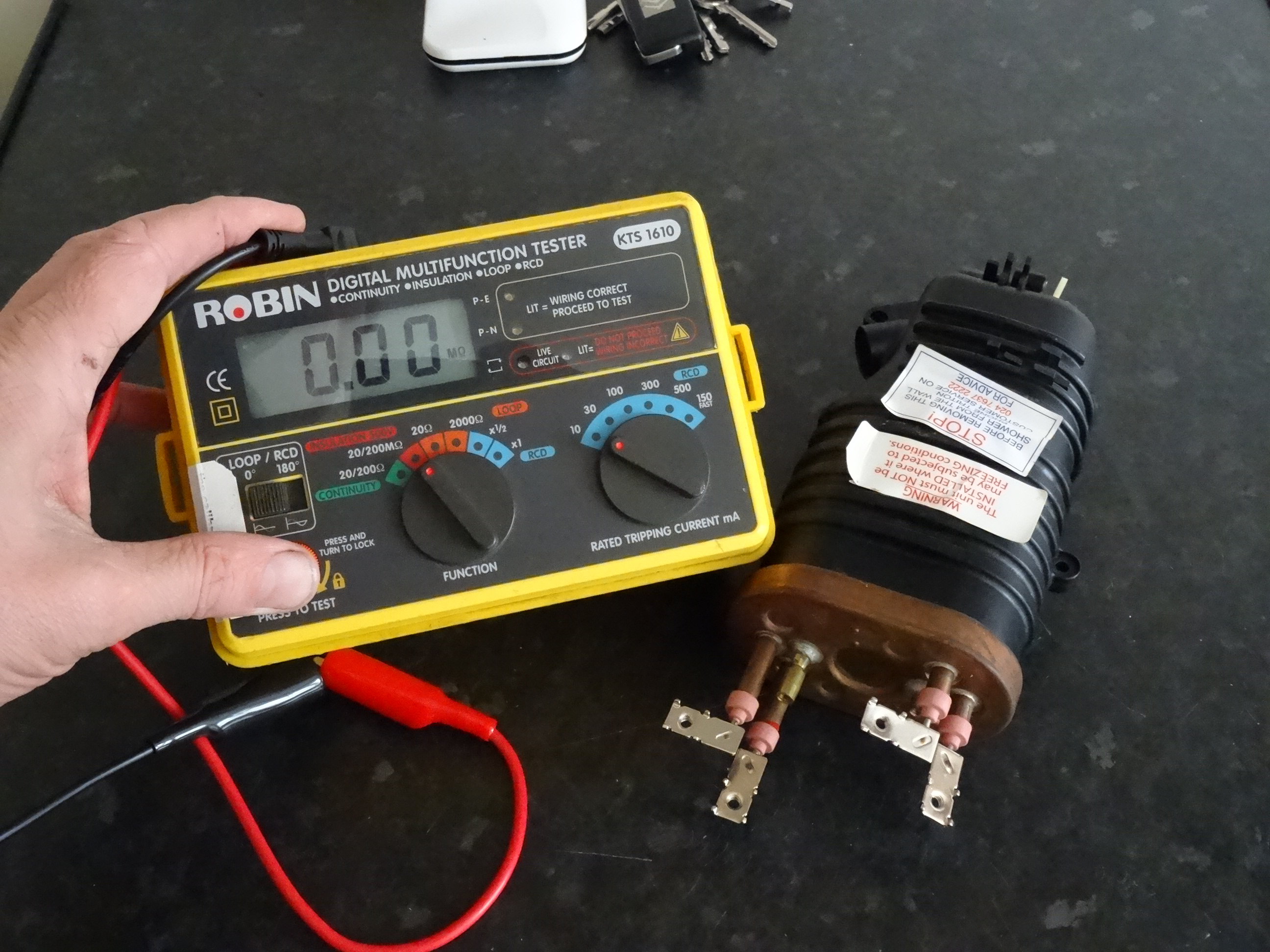 Electrical shower fault finding and repair Insulation resistance